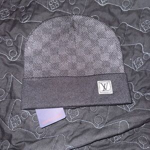 Louis Vuitton Charcoal Checkered Beanie